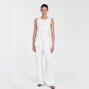 NWT DISSH NORAH WHITE LINEN PANT